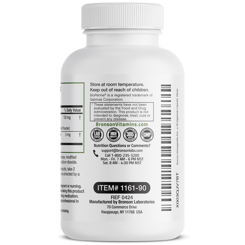 Bronson Ashwagandha Extra Strength Stress & Mood Support with BioPerine