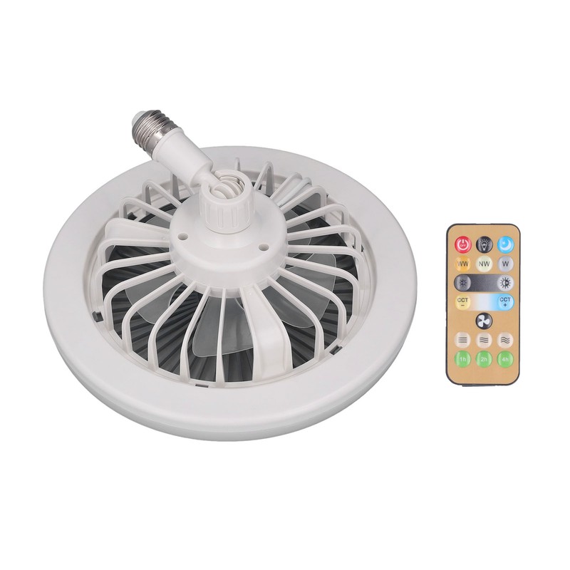 Small Ceiling Fan with Light Remote Control E27 Lamp Holder