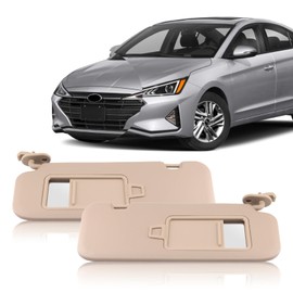 PEVAST Left Driver and Right Passenger Side Sun Visor Compatible with Hyundai Elantra AD 2016 2017 2018 2019,Sunvisor Replaces 852103X000 852203X000(Beige)