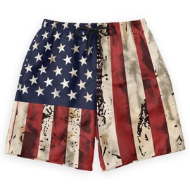 JDyymiys Men's Dissolving Swim Trunks 4th of July Dissolvable Bathing Suit Funny Swim Shorts Gag Prank Gift for Boyfriend 3X-Large