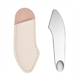 CHENLONB Spatula Cosmetic Mixing Spatula Makeup Tool Stainless Steel Mini Concealer Foundation Cosmetic DIY Tool with Storage Sleeve