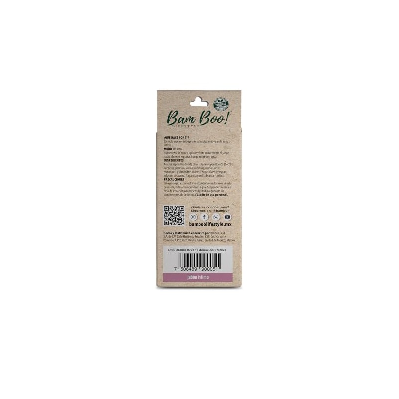 Jabón Artesanal Íntimo Regulador PH 100 g Bam Boo! Lifestyle