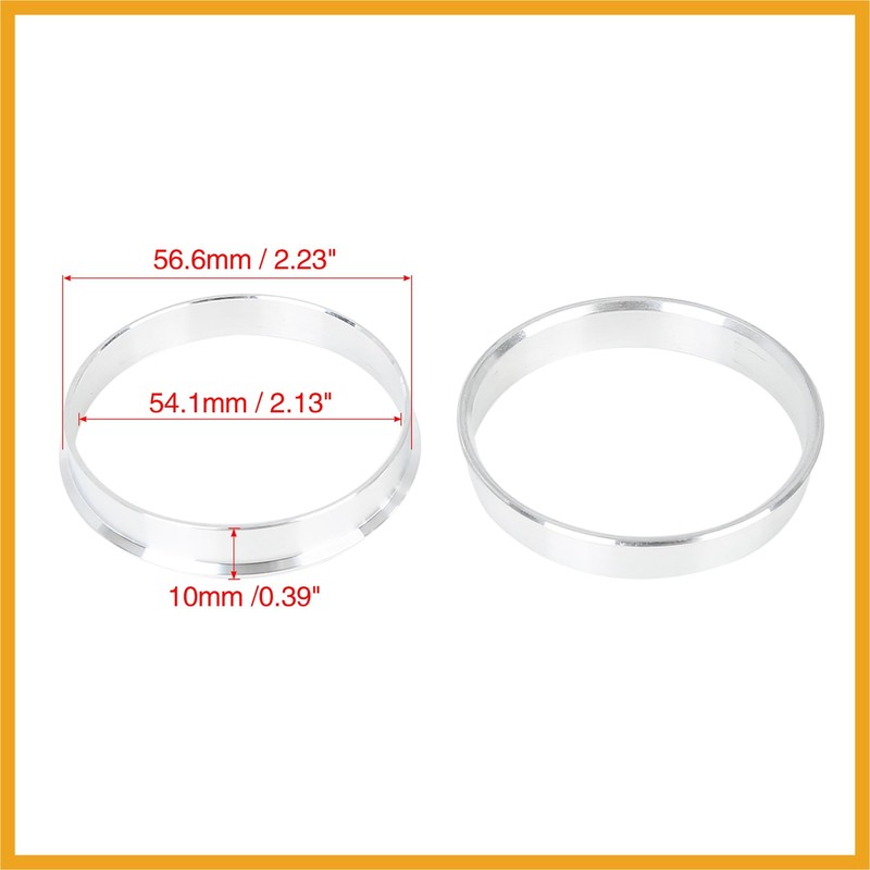 Partuto 4pcs 56.6 to 54.1 mm Aluminium Alloy Car Hub