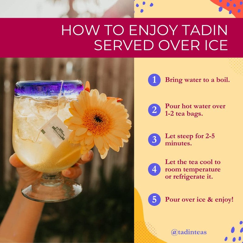 Tadin Pineapple Ginger Herbal Tea, Caffeine Free, 24 Tea Bags,