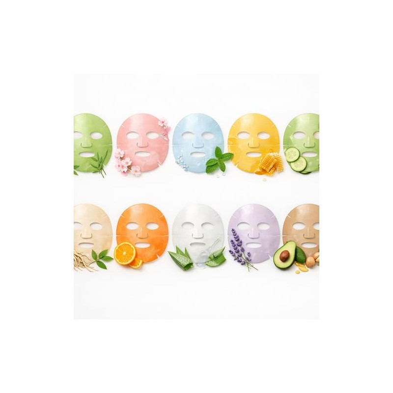 Pack de 20 Piezas Mascarillas Hidratantes con Extractos Naturales –