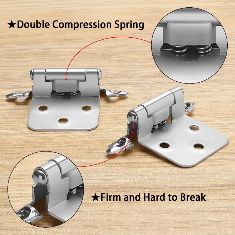 Dazone 20PCS Cabinet Hinges 1/2" Overlay Self Closing Door Cabinet