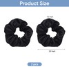 2 Pcs Hair Scrunchies for Women,Satin Scrunchies,Black Scrunchie Hair Bands