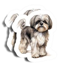 Shih Tzu Magnets - 5" On Longest Side - Dog-Cute-Breeds-Animals-Fun-Loving - 2 Pack - Thick Strong Magnet - Magnets for Fridge, Toolbox, Cars - Made in USA - PLDFMAG0087