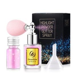 Oranllow Holographic Body Glitter Spray - Shimmering Hair, Face & Body Sparkle for Festivals, Clothes, Nail Art Crafts Design & Special Events Makeup (Light Pink)
