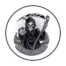 Homemade 48 REAPER COMING FOR YOU.  ENVELOPE SEALS LABELS STICKERS 1.2" ROUND