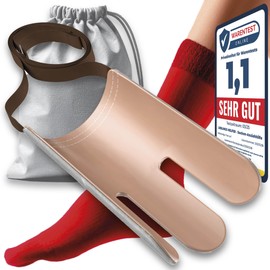 Lieblings Helfer Premium 2-in-1 Sock Dressing Aid with Bag - Extremely Tear-Resistant Long Bands - Stocking Dressing Aid as a Gift for Grandma, Grandpa, Seniors and Pregnant Women or Rehab, Knee