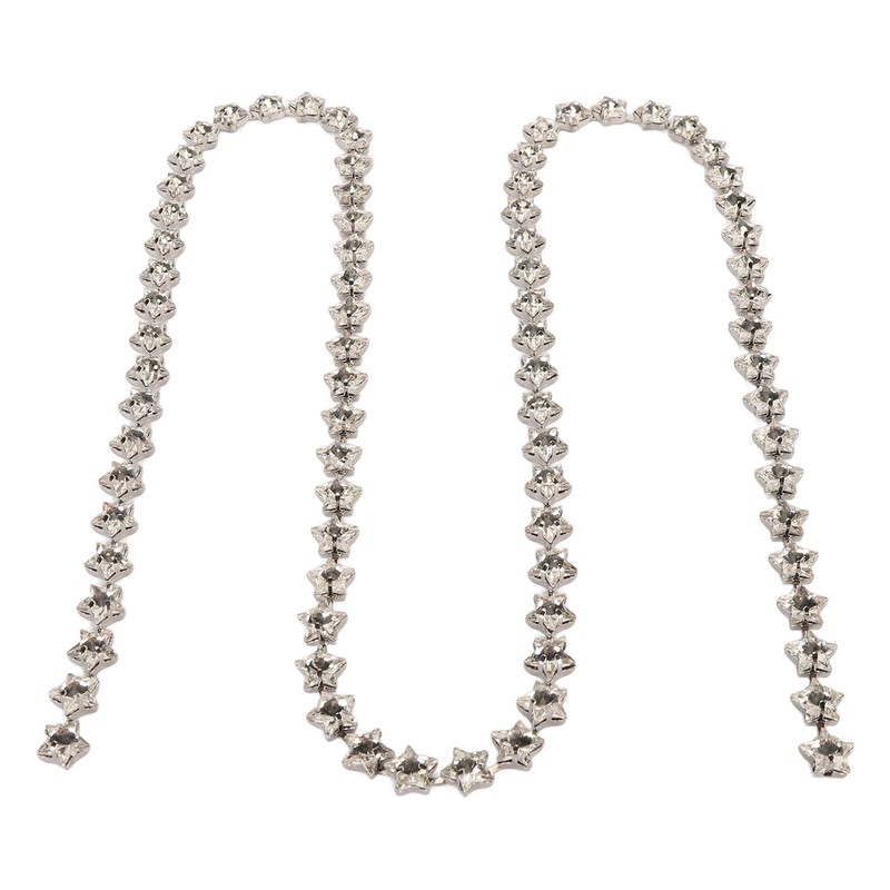 1 Yard Star Rhinestone Trim Chain 0.4in Width DIY Cuttable