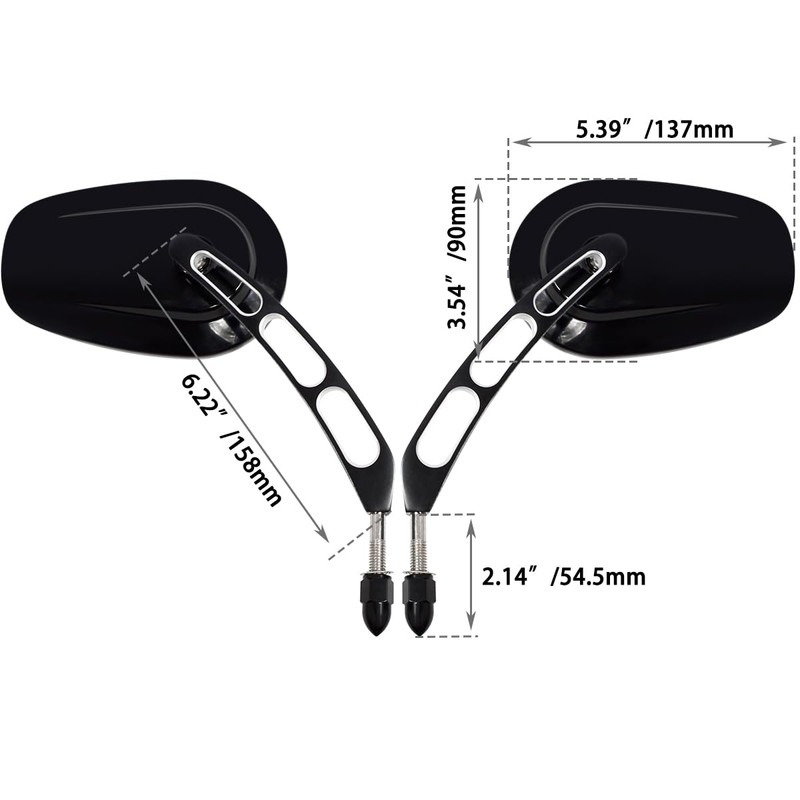 FOVPLUE Handlebar Mount Mirrors, Left and Right Set, Rearview Mirrors