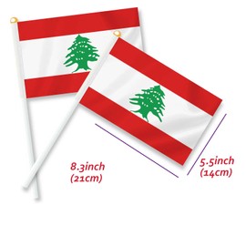 25 PCS Lebanon Handheld Small Flag,Lebanese Libanés Hand held Mini Decor Decoration Banner
