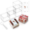 FZJ 50 Pack 15OZ Square Clear Plastic Dessert Cups with