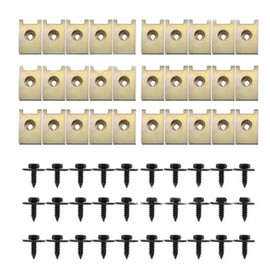 60 Pcs Screw and Nut Clip Kit - 30 Metal Clips & 30 Auto Body Fender Screws - Bumper Plates & Bumper Car Fixing Hardware for Wheel Arch Covers