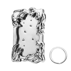 Photocard Holder, Kpop Photocard Holder, Abstract Metal Look Card Holder, Key Ring for Photo Cards, Small Matte Surface, Photo Cards, Accessories, Electroplating, Plastics, Irregular Frame
