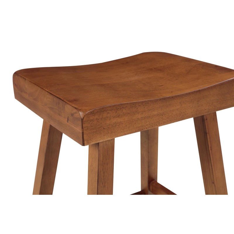 Home 2 Office Jackson 24in Saddle Barstool - Medium Oak