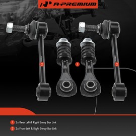 A-Premium Set of 4, Front & Rear Sway Bar Links Kit Stabilizer Bar Links, Compatible with Jaguar XJ8 1999-2003, XJR 1999-2003, XKR 2000-2002, Vanden Plas 1999-2003
