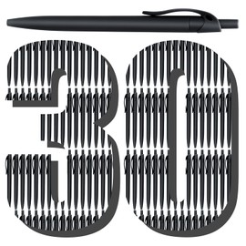 Aozora Pens Bulk 30 Pack Black Click Pens No Bleed Wholesale Retractable Ballpoint Pens Medium Point,Smooth Ink Pens for Journaling School Office Supplies 1.0MM Black Ink