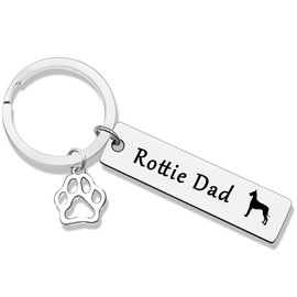 Dog Dad Gifts for Men Kechain Rottie Present for Rottweiler Dog Lover Souvenir Keyring Friendship Present for Father Friends Gift for Rottweiler Rottie Dad Fathers Day Christmas Birthday Keyring