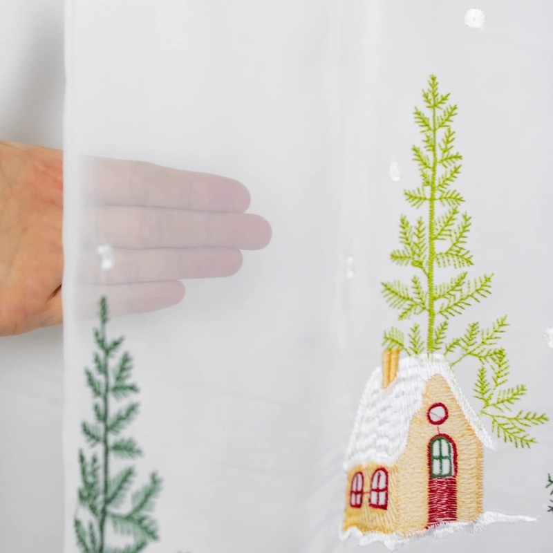 Experience by Omega Net Curtain Christmas Winter Landscape Snow 2572