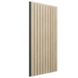 Ekena Millwork AcoustixPro Noise Cancelling Traditional Small Slat Wall Panel 11 3/4"W x 94 1/2"H, White Wash (2 Pack)