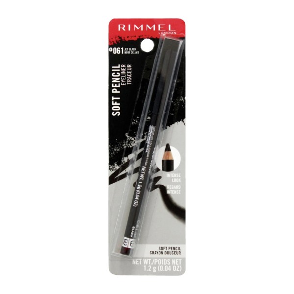 Rimmel London Soft Pencil Eyeliner Traceur, 061 Jet Black