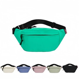 MHwan Bum Bag Men and Women, Double Layer Belt Bag with Large Capacity, Robust Metal Zip, Lightweight and Comfortable, Wear-Resistant and Waterproof, with Headphone Port