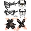 Newcotte 6 Pcs Masquerade Dresses Women Costume Accessories Lace Mask,