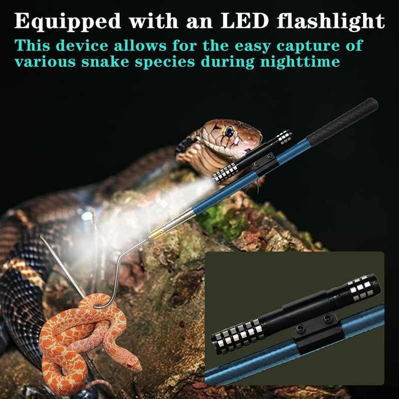Wamlet 22"~64" Snake Grabber Hook Reptile Rattle Series Pick-up Handling