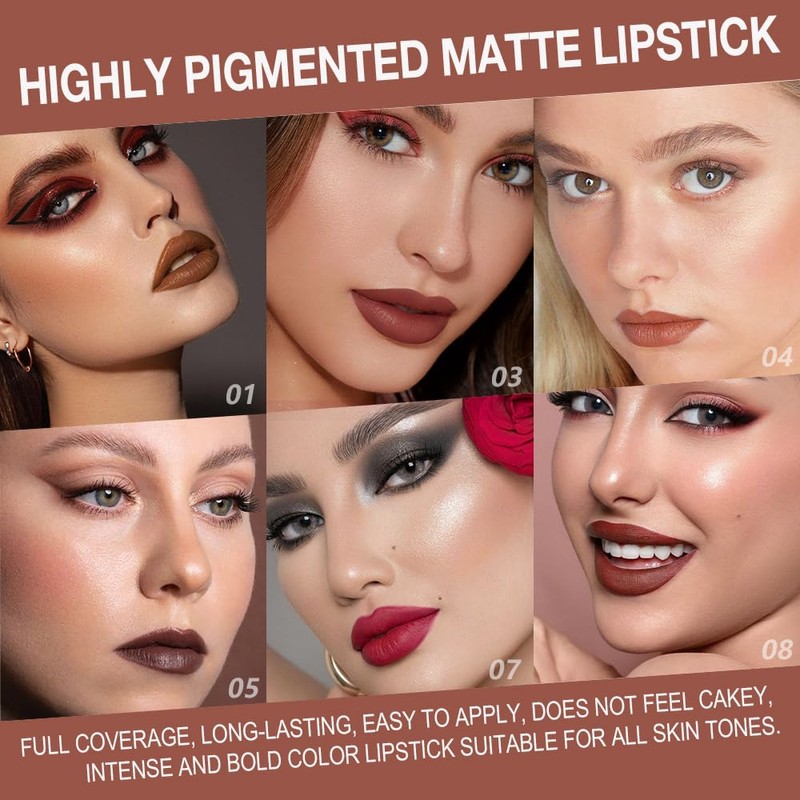 BINGBRUSH 2-in-1 Gradient Lip Liner & Lipstick Combo,Matte Longwear Waterproof