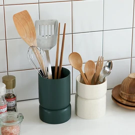 Daily Like Drainable Cutlery Container (Choose 1 of 2), 02 Plus Stand / 데일리라이크 물빠짐 수저통(2종택1), 02 플러스스탠드