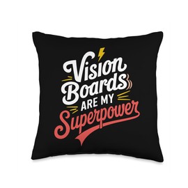 Manifestation Vision Board Goal Setting Dream Big Visualize Throw Pillow