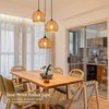 3-Light Mini Hemp Rope Woven Pendant Light Kitchen Island,3 Dome