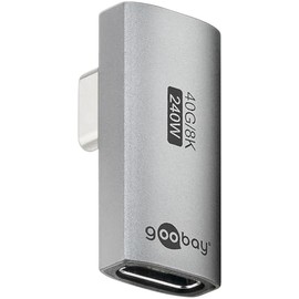 goobay USB-C Adapter 240 W 40 Gbit Extension 90° Vertical Rotates USB4 (Male to Female) / USB 4.0 Adapter 8K @ 60 Hz, Backward Compatible USB 3.1, USB 2.0/74443