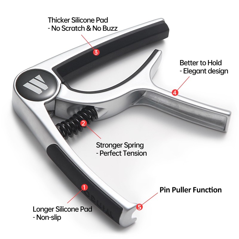 WINGO Guitar Capo for Acoustic and Electric Guitars, Ukulele, Mandolin,