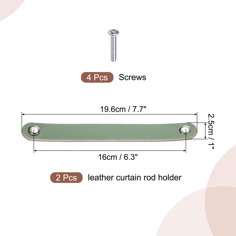 sourcing map 2 Pcs Leather Drawer Pulls, Kitchen and Wardrobe