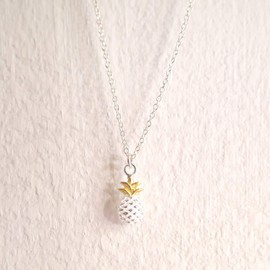 Be Like A Pineapple Sterling Silver Necklace 18'' Length
