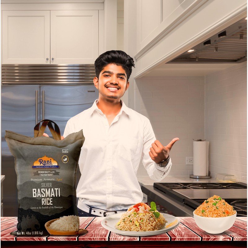 Rani Silver White Basmati Rice Extra Long Aged 4-Pound Bag,
