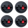 LRONG Round Speaker Terminal Cup 4PCS Round Express Spring Clip Double Binding Post Screw Wire Car Subwoofer Speaker Wire Terminal Connector WP2-9