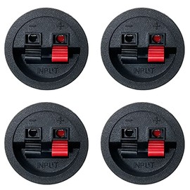 LRONG Round Speaker Terminal Cup 4PCS Round Express Spring Clip Double Binding Post Screw Wire Car Subwoofer Speaker Wire Terminal Connector WP2-9