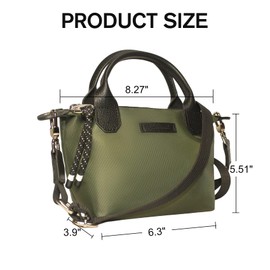 Designer Mini Tote Bag for Women - Lightweight Crossbody Purse with Adjustable Dual Straps (2-Way Carry), Olive Green, Mini