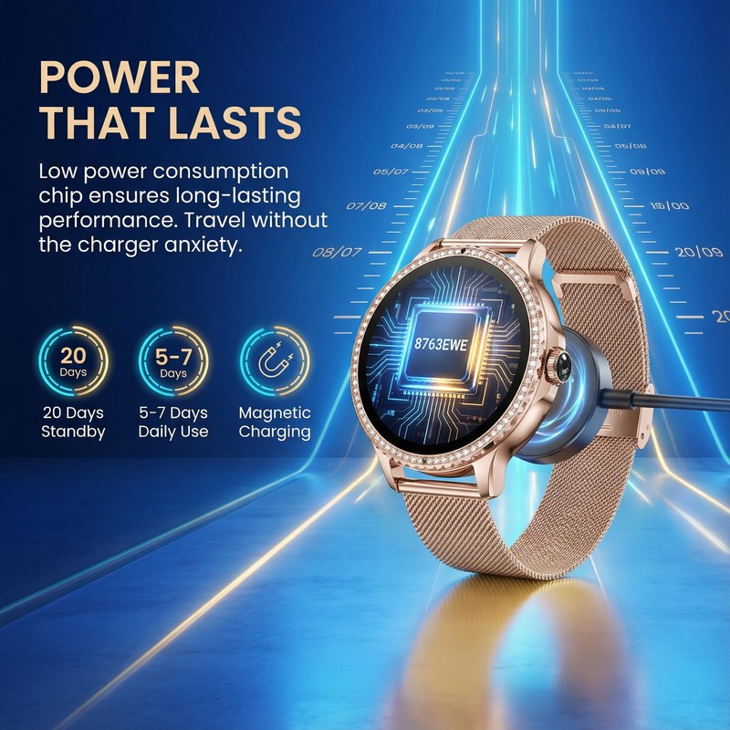 Pard Women Smart Watch, 1.3" HD Screen, Refined Design, with