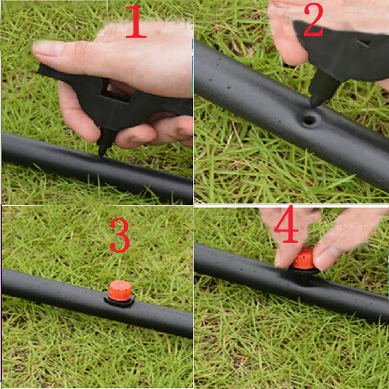 50 Einstellbare Micro Drip Tropfer+50 T-Steckverbinder+50 Gartenschlauch-Erdanker Garten Micro-Drip-System Automatische