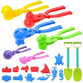 deAO 21 Piece Beach Toys for Children - Sand Toy Set with Snow Clip, Sand Clip Toy Set, Shovel and Shapes - Sandpit Toy Beach Toy for Children 3 4 5 6 7