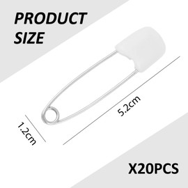 TYFGRT Pack of 20 Safety Pins, Safety Pins for Children, Holding Needles, Safety Pins for Clothes, Sturdy Safety Pins, Safety Pins for Sewing