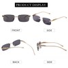 SDINM Rimless Sunglasses for Men Women Fashion Small Narrow Rectangle