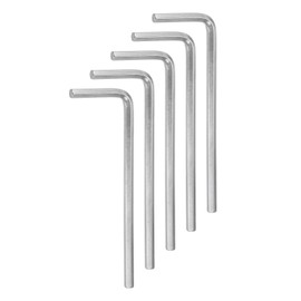 sourcing map 5pcs Hex Key Wrench 3/16" L-Shape Hexagon SAE Wrenches Chrome Vanadium Steel Repairing Tool for Home Repair, Silver Tone