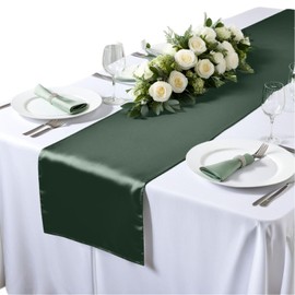 Elegant Event Essentials - Polyester Table Runner - For Spring Party, Wedding, Reception, Banquet, Home Dining Space Christmas Decoration (Green, 12 Inch X 108 Inch)